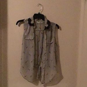 Mnk bottom up owl design blouse